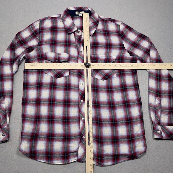 Kut From The Cloth Flannel Shirt Women Medium Plaid Button Down Roll Up Sleeve - Picture 4 of 12